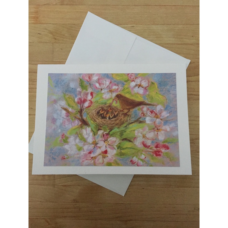 Greeting Cards/ Spring – APPLE BLOSSOMS AND ROBIN’S NEST