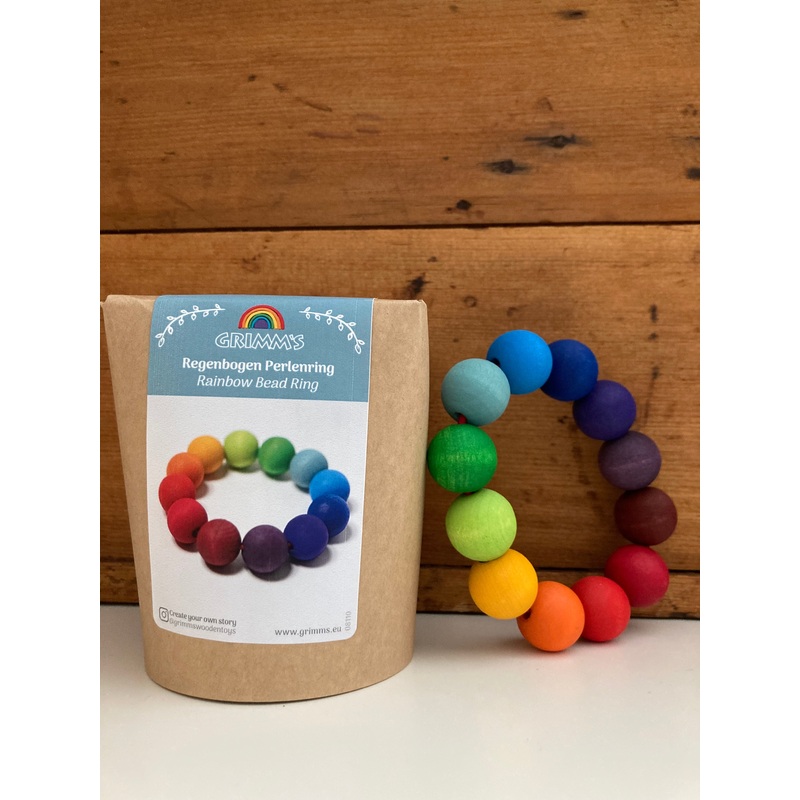 Wooden Toy, Baby – RAINBOW BEAD RING