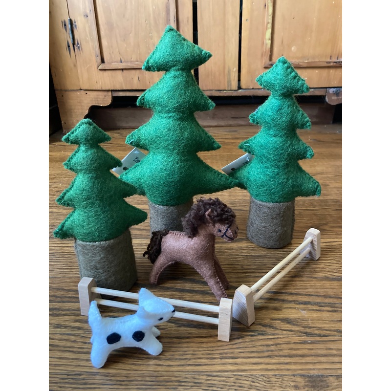 Dollhouse Play – Wool Felt PINE FIR TREES, 3 sizes to choose!