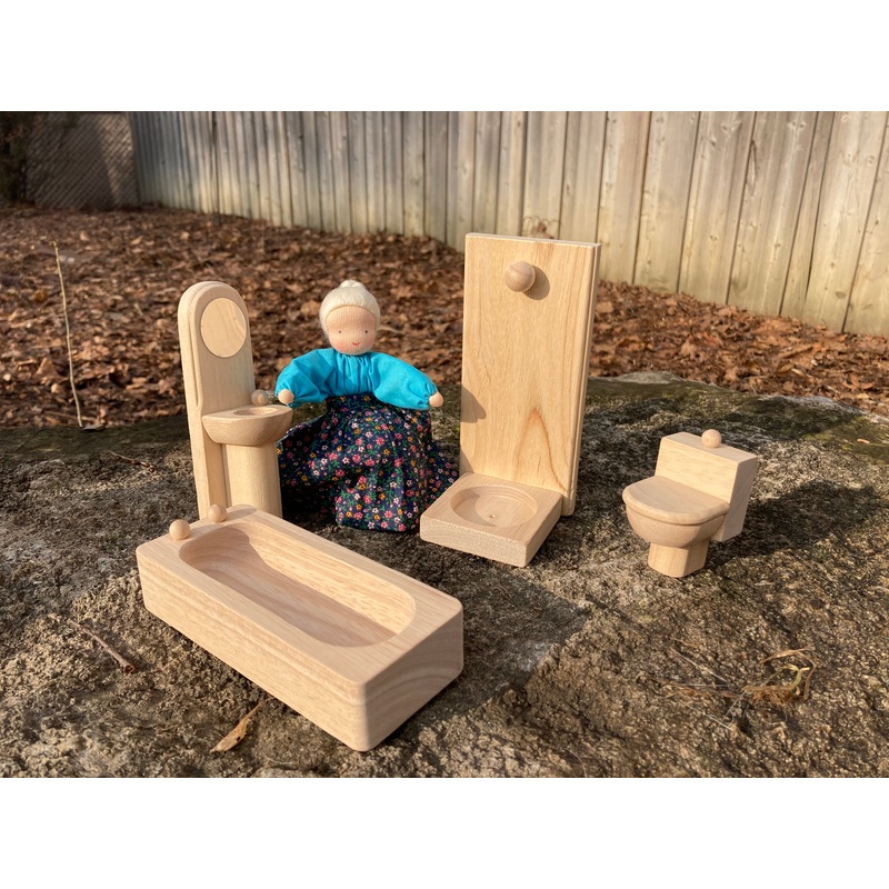 Wooden Dollhouse Furniture – BATHROOM