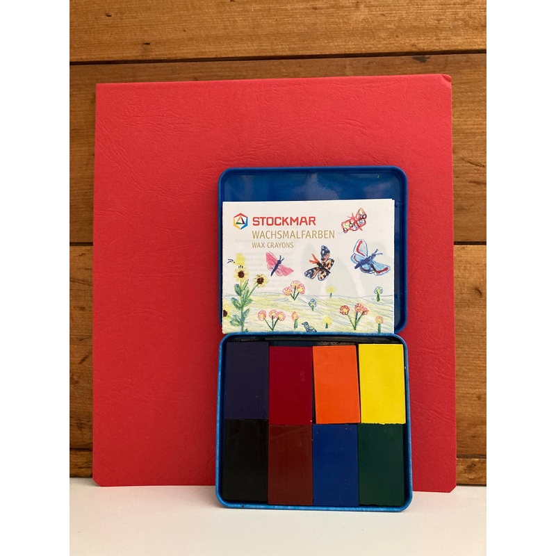 Art Set – BLOCK BEESWAX CRAYONS in 8 PRIMARY COLOURS and DRAWING BOOK