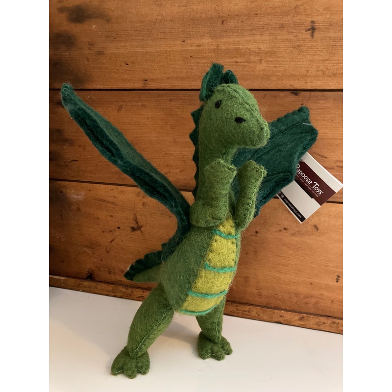 Dollhouse Soft Toy – Wool Felted DRAGON, Green