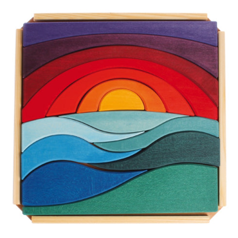 Wooden Toy – Grimm’s PUZZLE LANDSCAPE Set, 14 pieces!