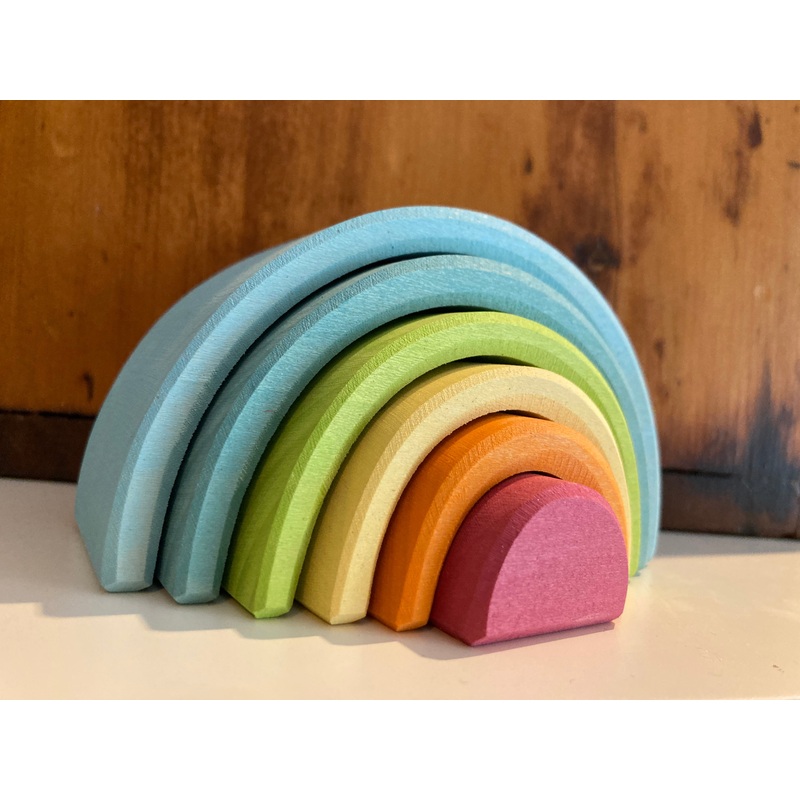 Wooden Toy – PASTEL TUNNEL, 6 pieces, small