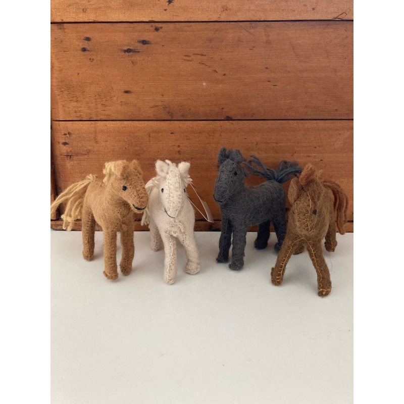 Dollhouse Soft Toy – Wool Felted HORSES in 4 coat colours!