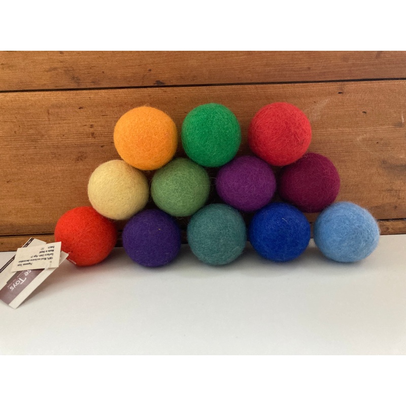 Wool Felted Toy – RAINBOW FELT BALLS in 12 colours!!
