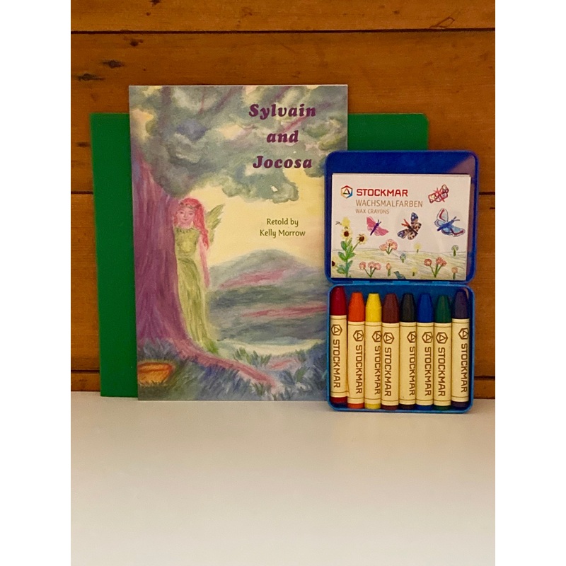 Art Set – AN EARLY READER, TIN OF 8 STICK BEESWAX CRAYONS and DRAWING BOOK