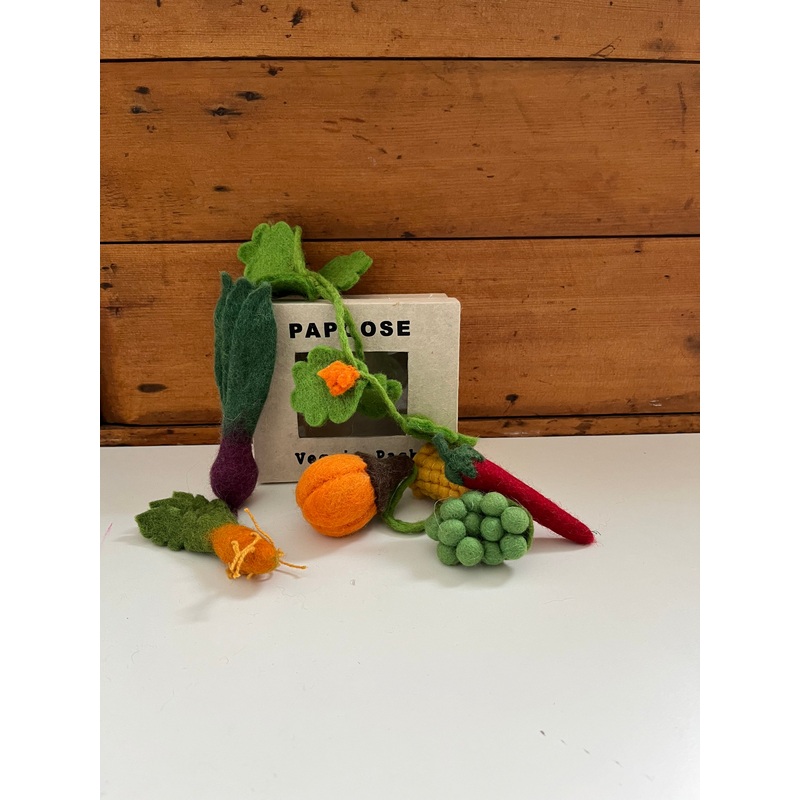 Kitchen Play Food – Wool Felted VEGETABLE SET, 6 vegetables!