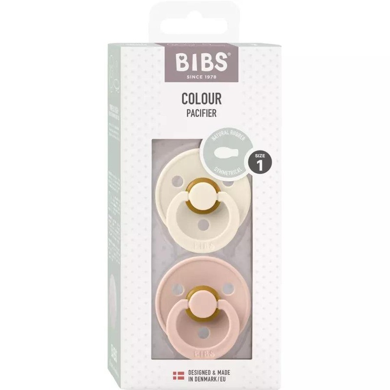 Bibs Color Symmetrical Ivory & Blush – Size 1 (Pack Of 2)