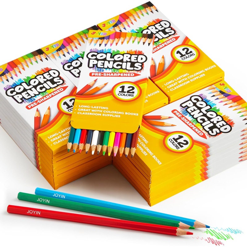 JOYIN 432 Count Colored Pencils Bulk, Pre-sharpened Colored Pencils for Kids 4+,  Bulk Coloring Pencils School Supplies for Teachers, Classroom Prizes (12 Assorted  Colors, Individual Pack of 36