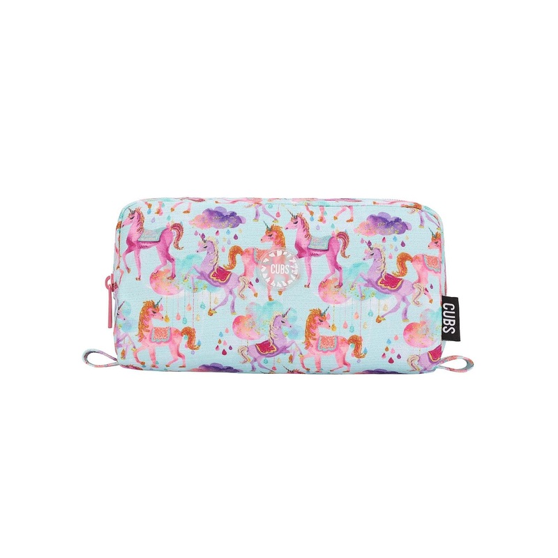 Cubs Baby Blue Baby Unicorn Glittery Pencil Case