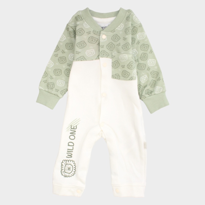 Wild Lion Long-Sleeved Footless Onesie