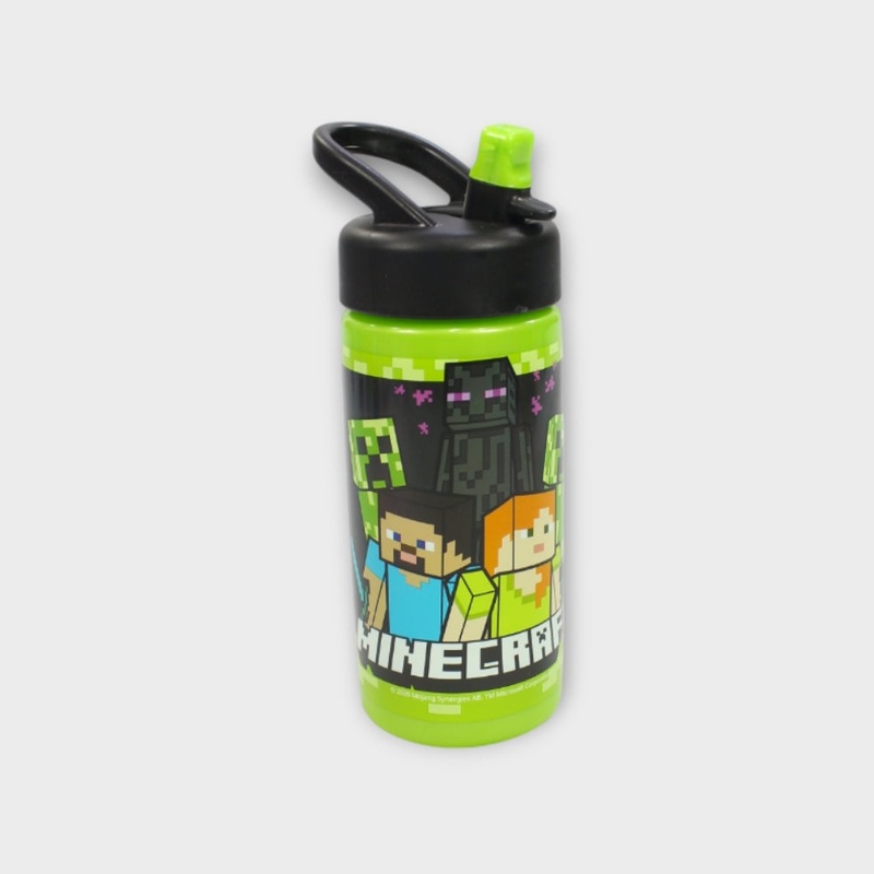 Stor Minecraft Sports Water Bottle with Straw and Built-in Handle 410ml