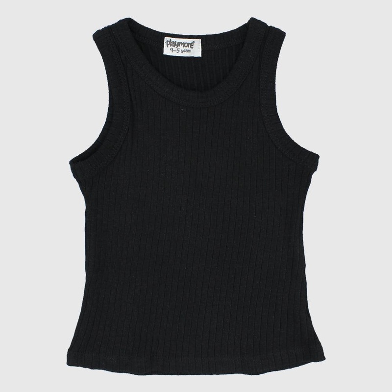 Black Ribbed Tank Top
