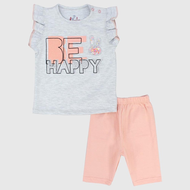 Be Happy Ruffled Shoulders Sleeveless Pajama