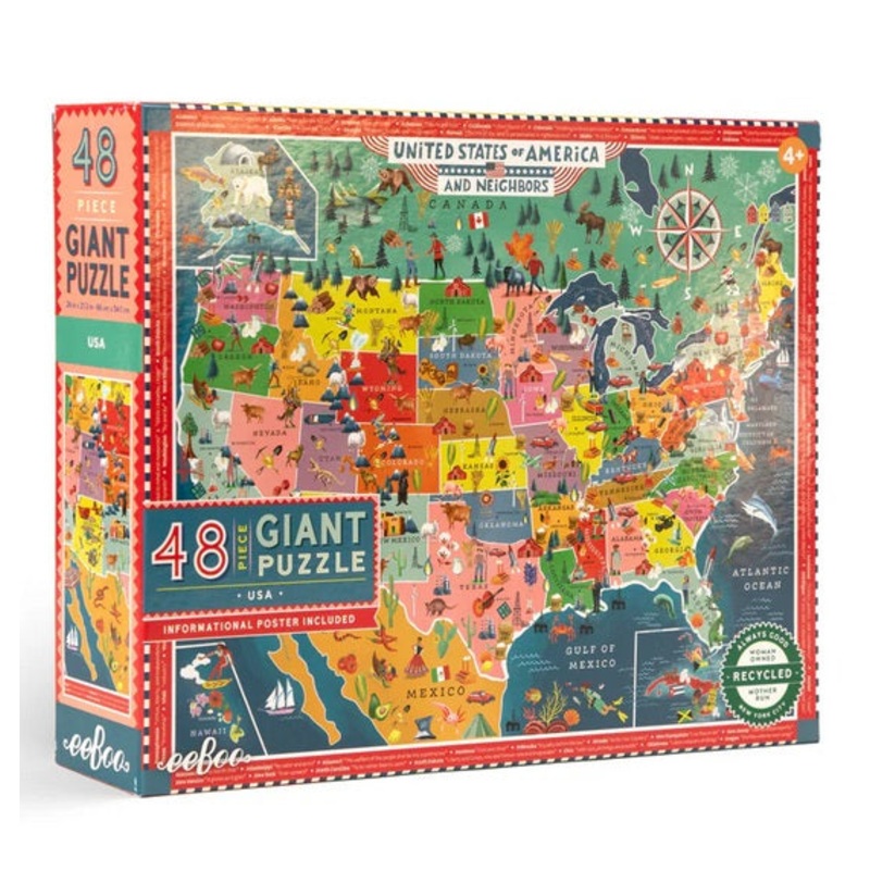 USA Map 48 Piece Giant Puzzle