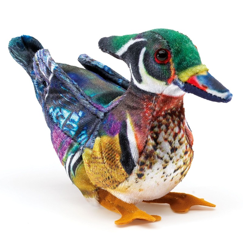 Mini Wood Duck Finger Puppet