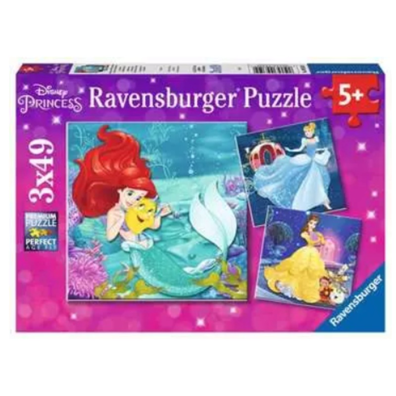 Disney Princesses Adventure 3 X 49 pc Puzzles