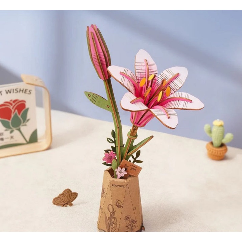 Pink Lily Wooden Bloom Craft Kit