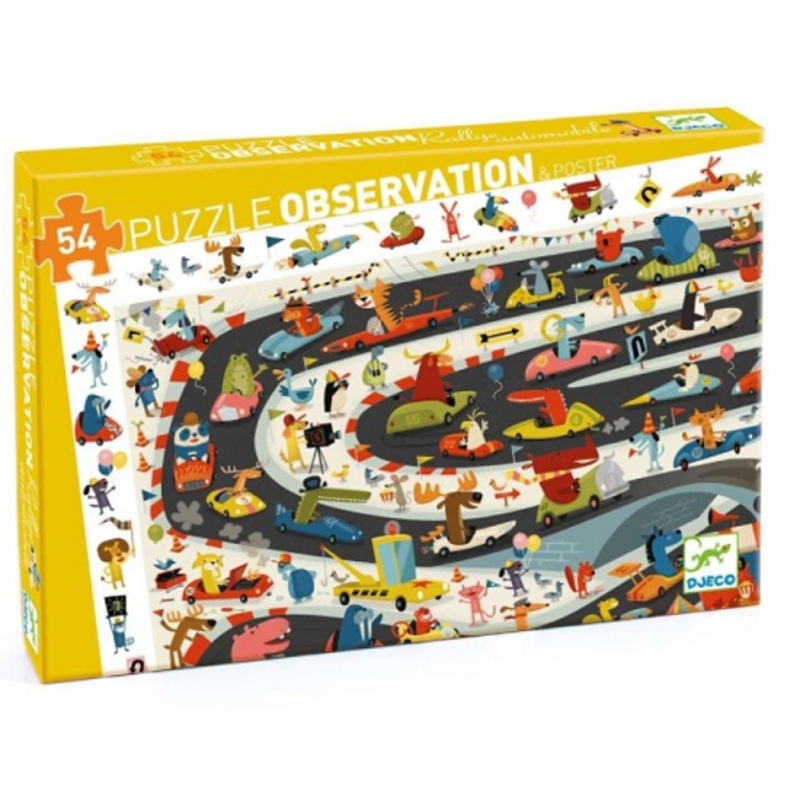 Automobile Rally 54pc Observation Jigsaw Puzzle + Poster
