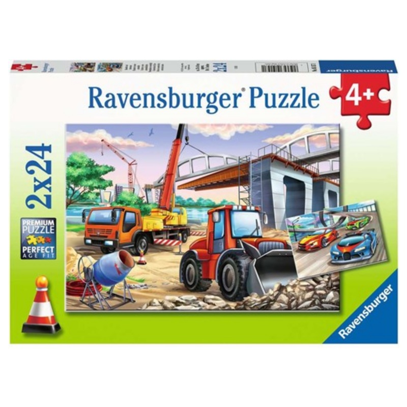 Construction & Cars 2 x 24 pc Puzzle
