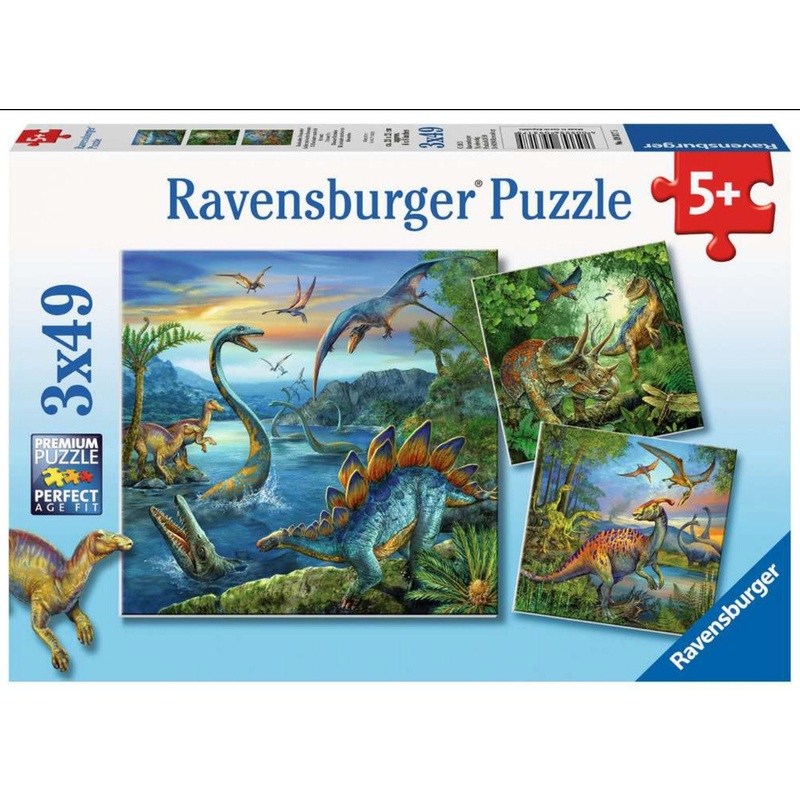 Dinosaur Fascination 3 x 49 pc Puzzle