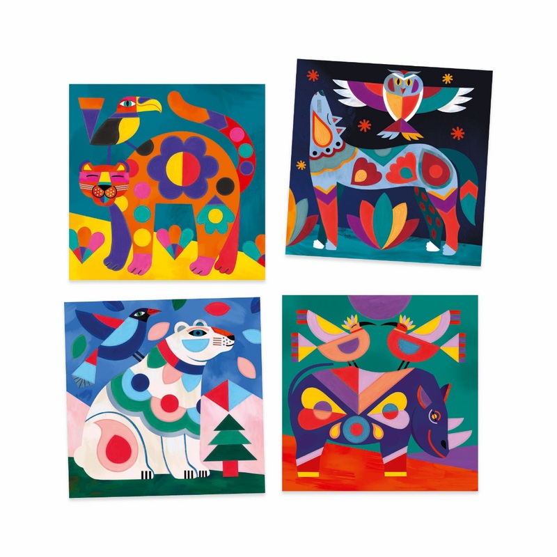 Fanciful Bestiary Surprise Watercolor Painting Cards Activity Set