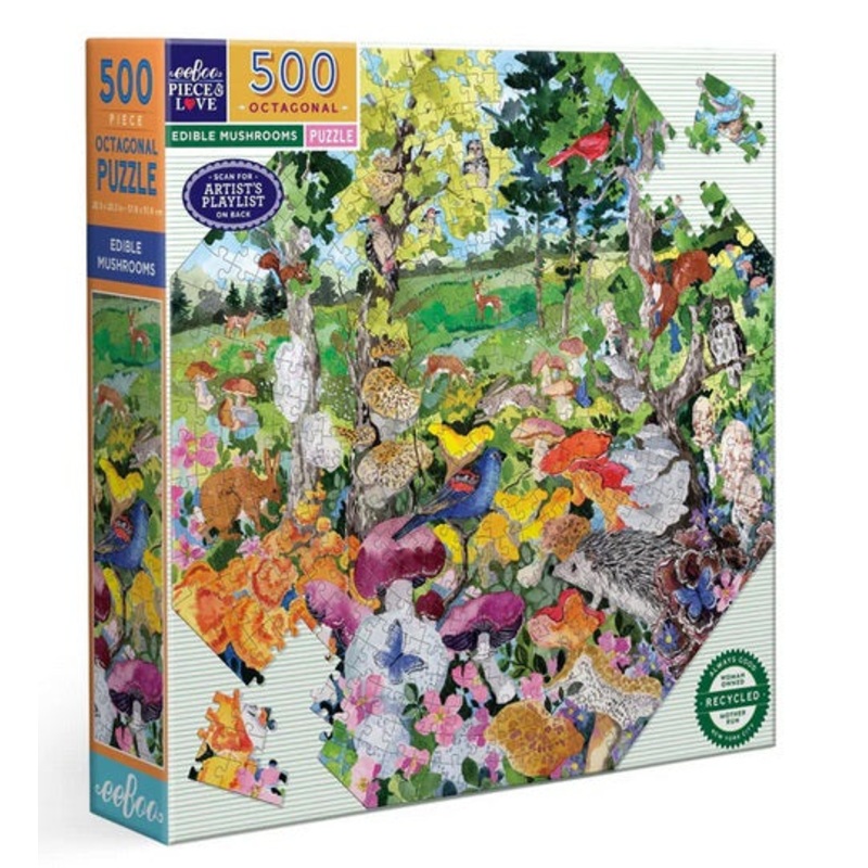 Edible Mushrooms Octagonal 500 Pc Puzzle