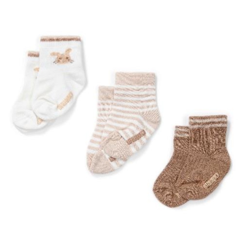 3-pack sokken – Zand – Newborn Naturals – Baby Bunny