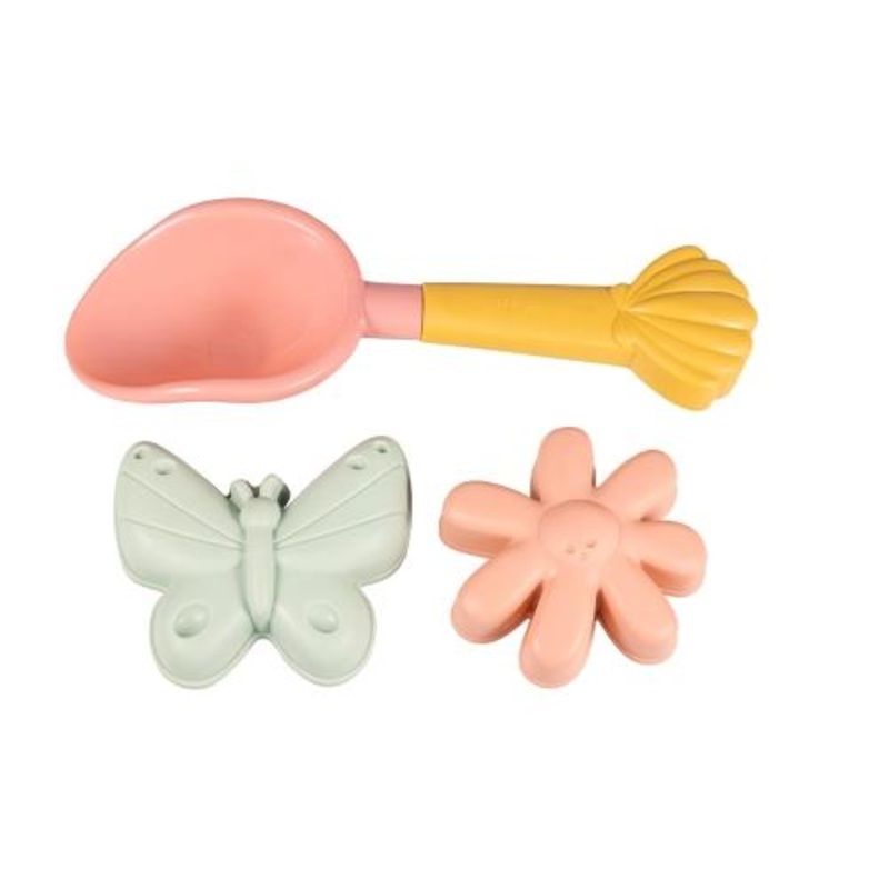 Strandset schepje en zandvormen Flowers & Butterflies