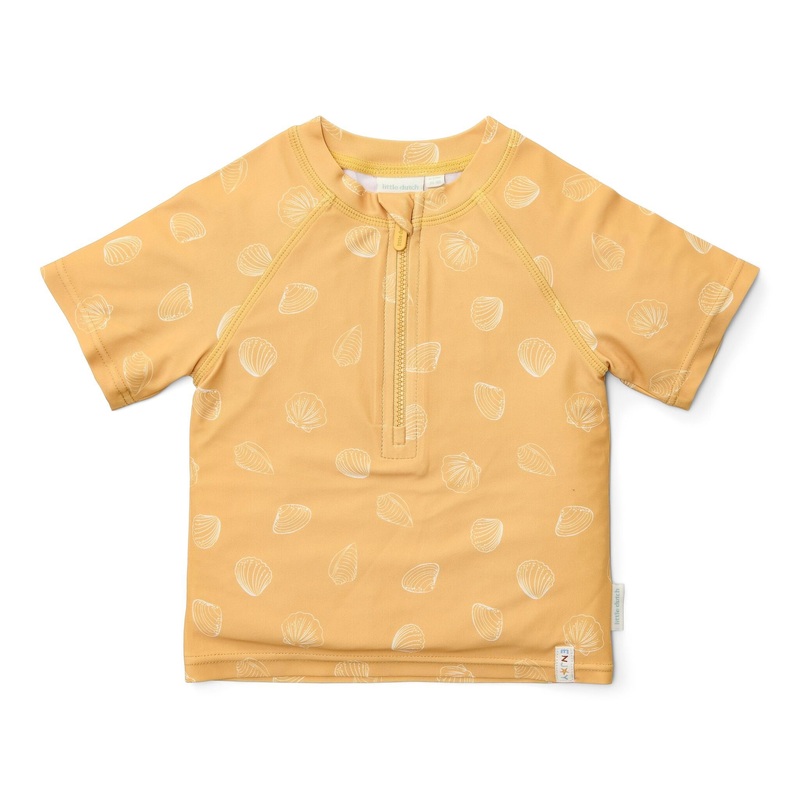 Zwemshirt korte mouw – Geel – Seashells and Stripes