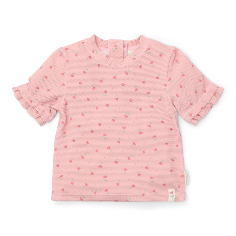 Zwemshirt korte mouw – Lichtroze – Sunny Flowers