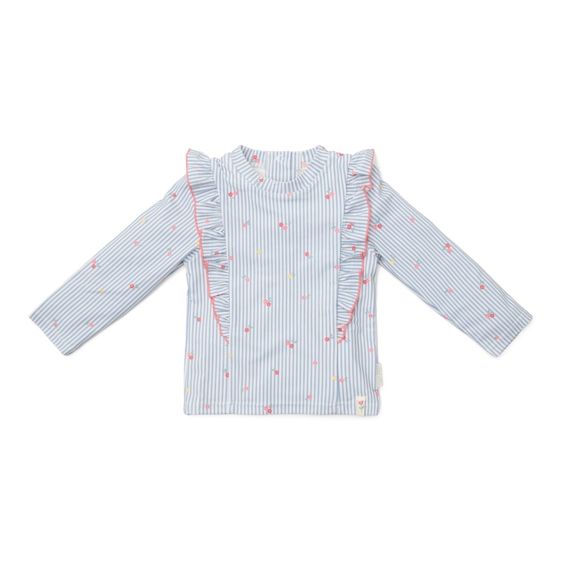 Zwemshirt lange mouw – Blauw – Sunny Flowers