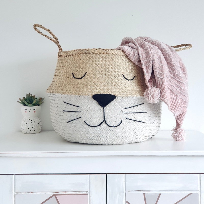 White Bottom Whiskers Basket – Extra Large