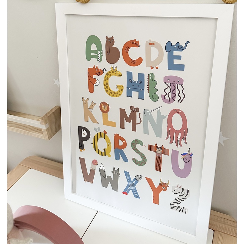 Animal Alphabet  Kids Wall Art