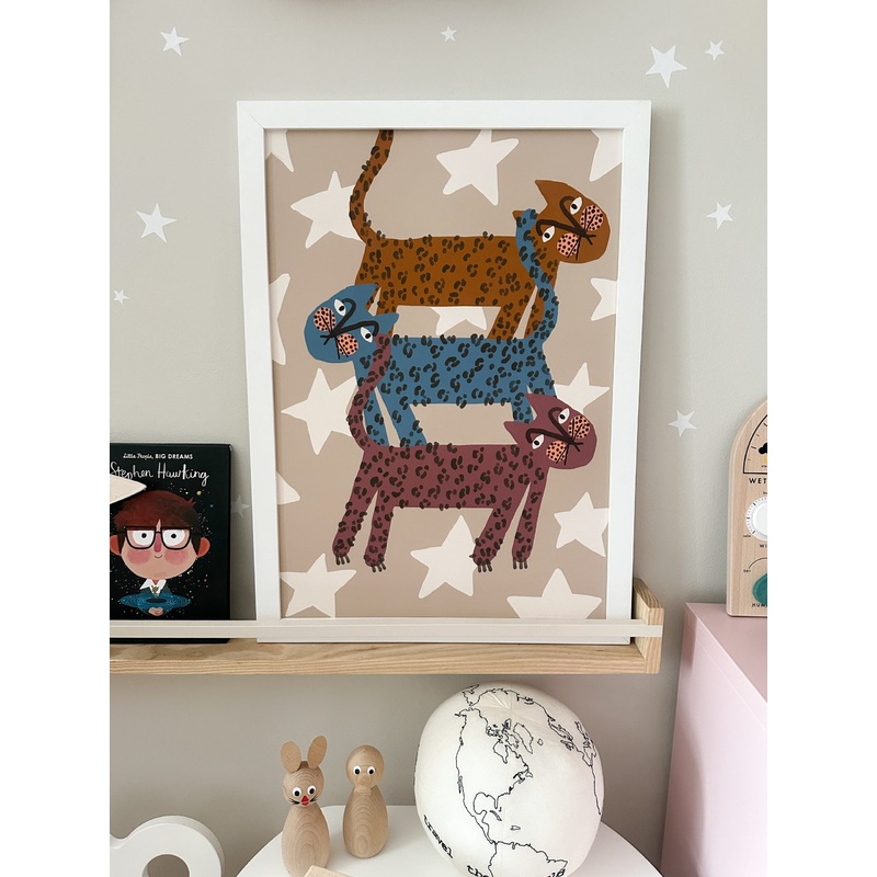 Little Leopards Safari Print  Kids Wall Art