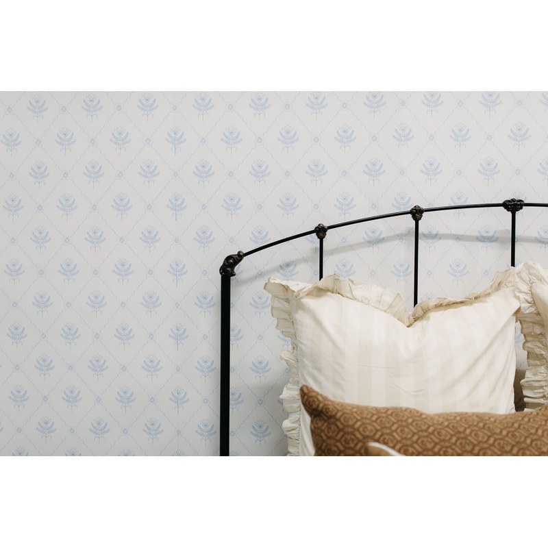 Blue Floral Trellis