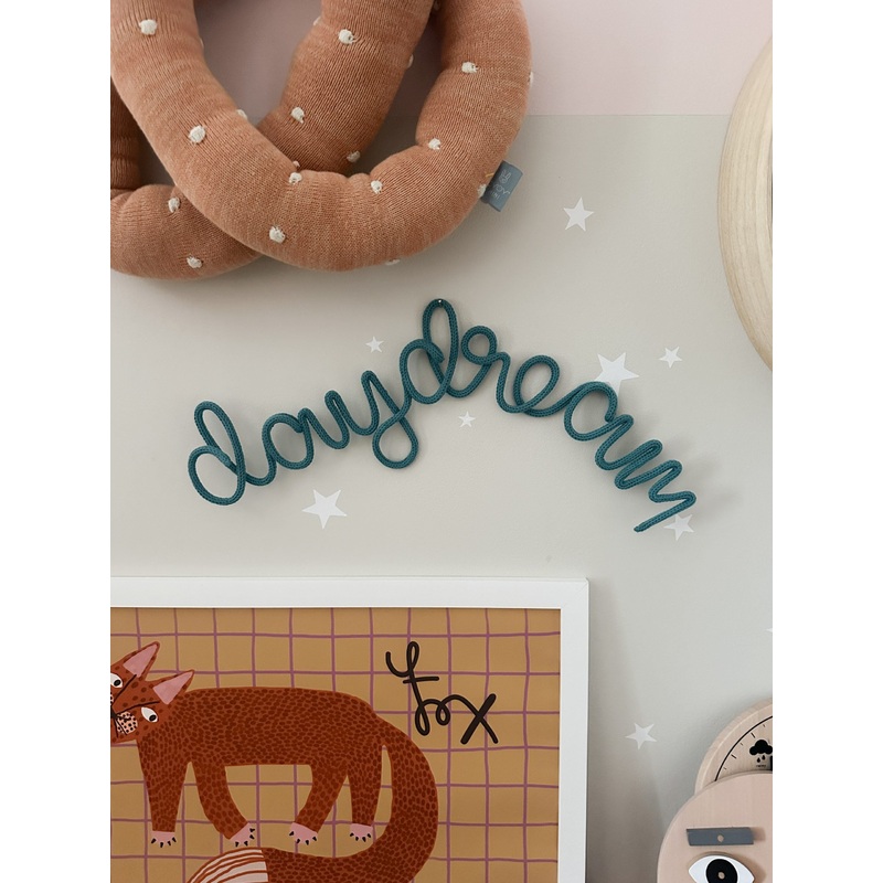 Daydream Knitted Wire Word – Kids Room Decor Wall Hanging