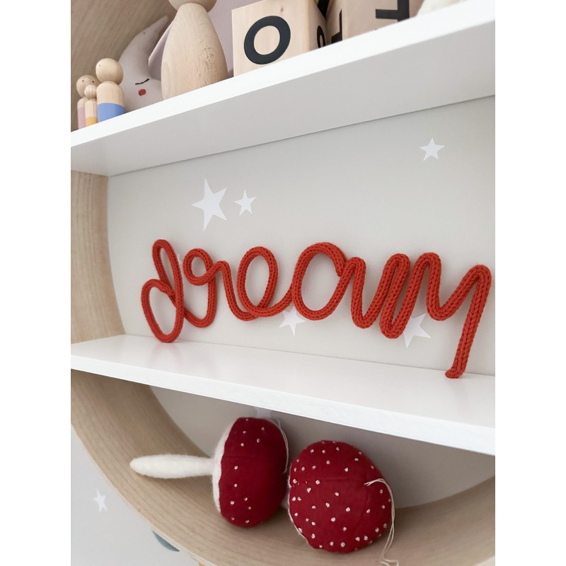 Dream Knitted Wire Word – Kids Room Decor Wall Hanging
