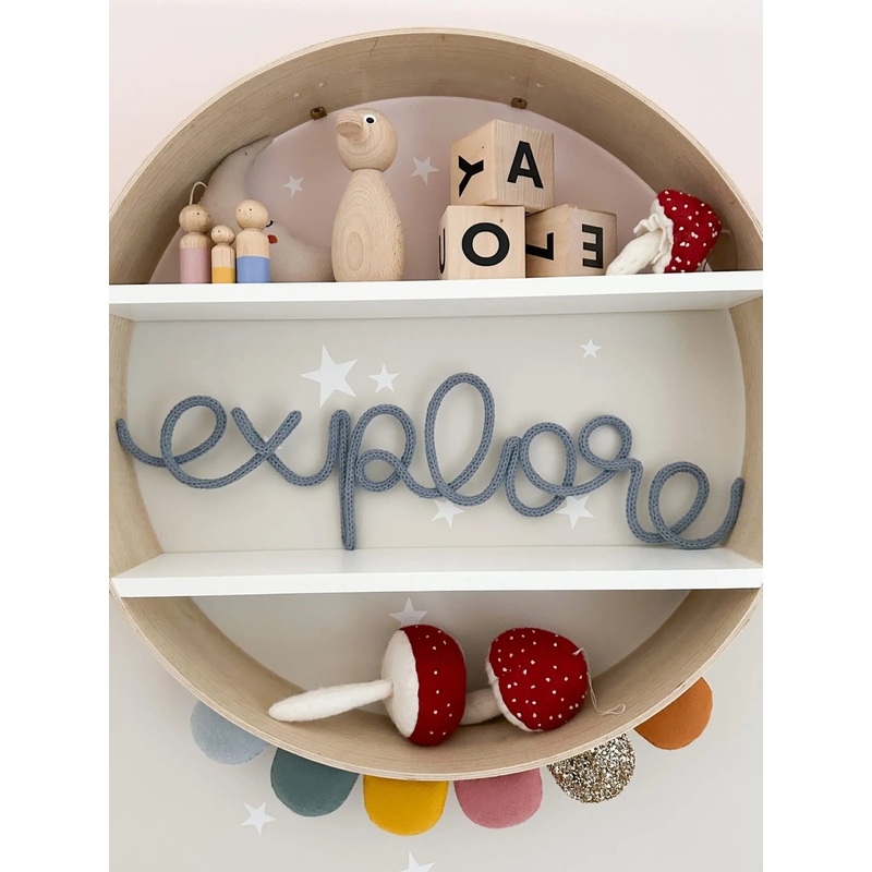 Explore Knitted Wire Word Sign – Kids Room Decor Wall Hanging