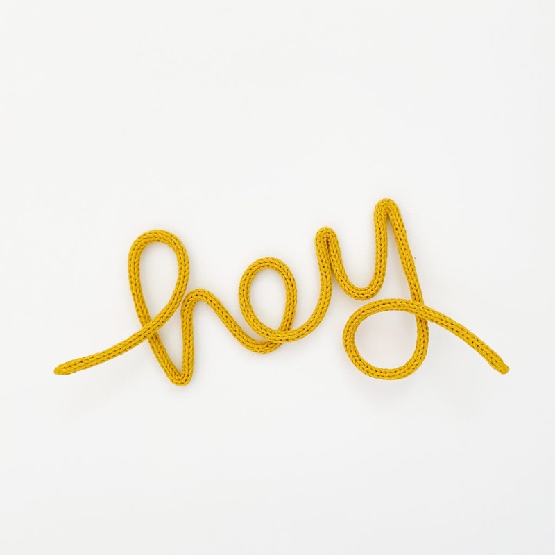 Hey Knitted Wire Word – Kids Room Decor Wall Hanging