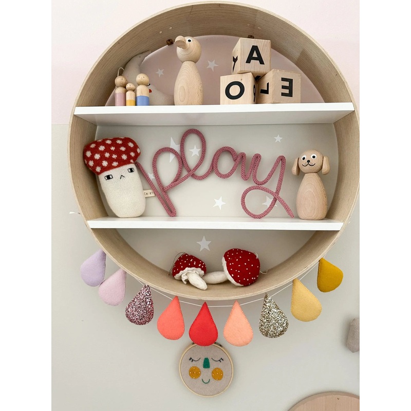 Play Knitted Wire Word Sign – Wall Hanging Decor for Kids Room