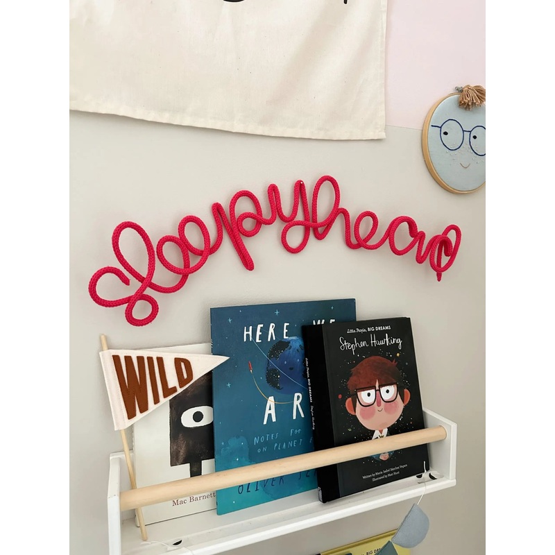 Sleepyhead Knitted Wire Word – Wall Hanging Kids Room Decor