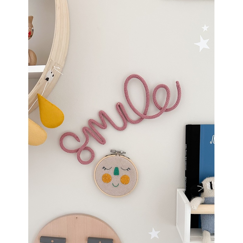 Smile Knitted Wire Word – Kids Room Decor Wall Hanging
